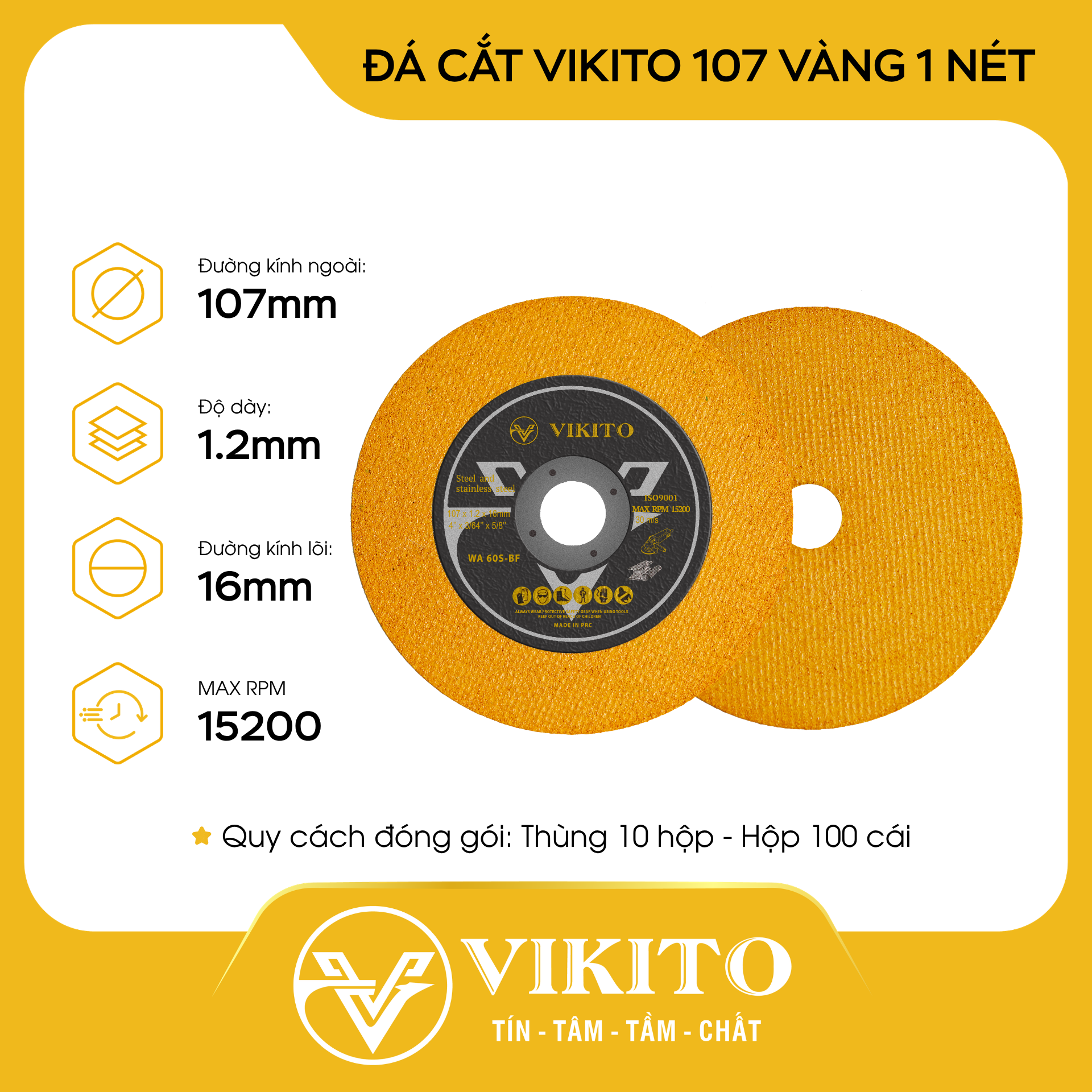 Đá cắt VIKITO 107 vàng 1 nét
